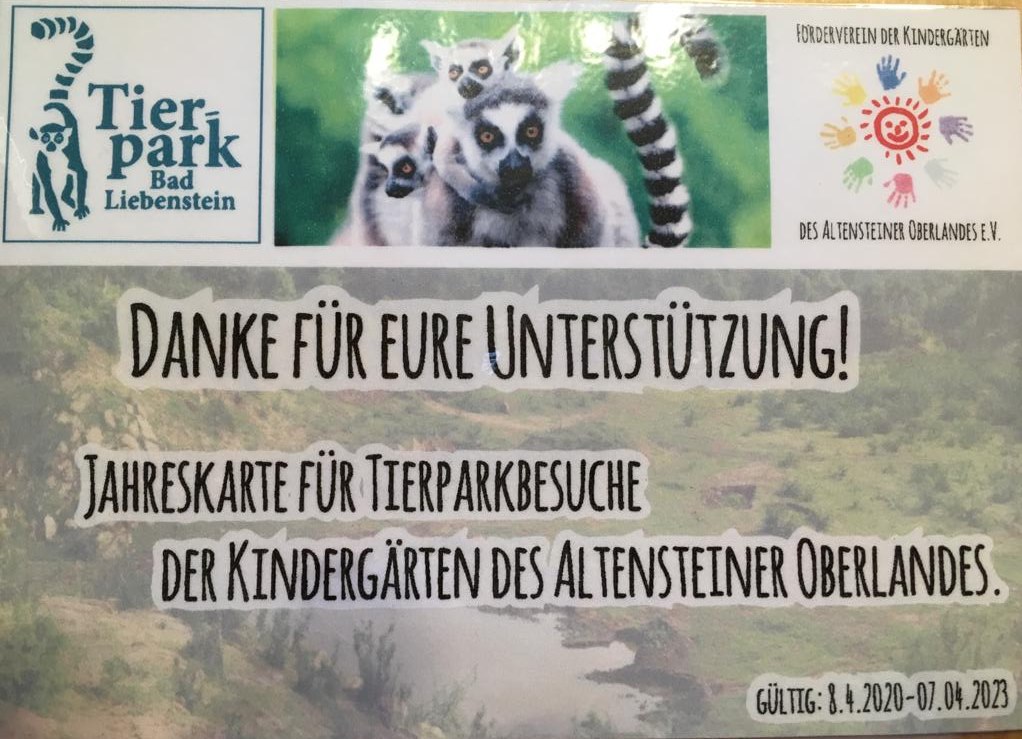 Eintrittskarte für die Kindergärten des Altensteiner Oberlands